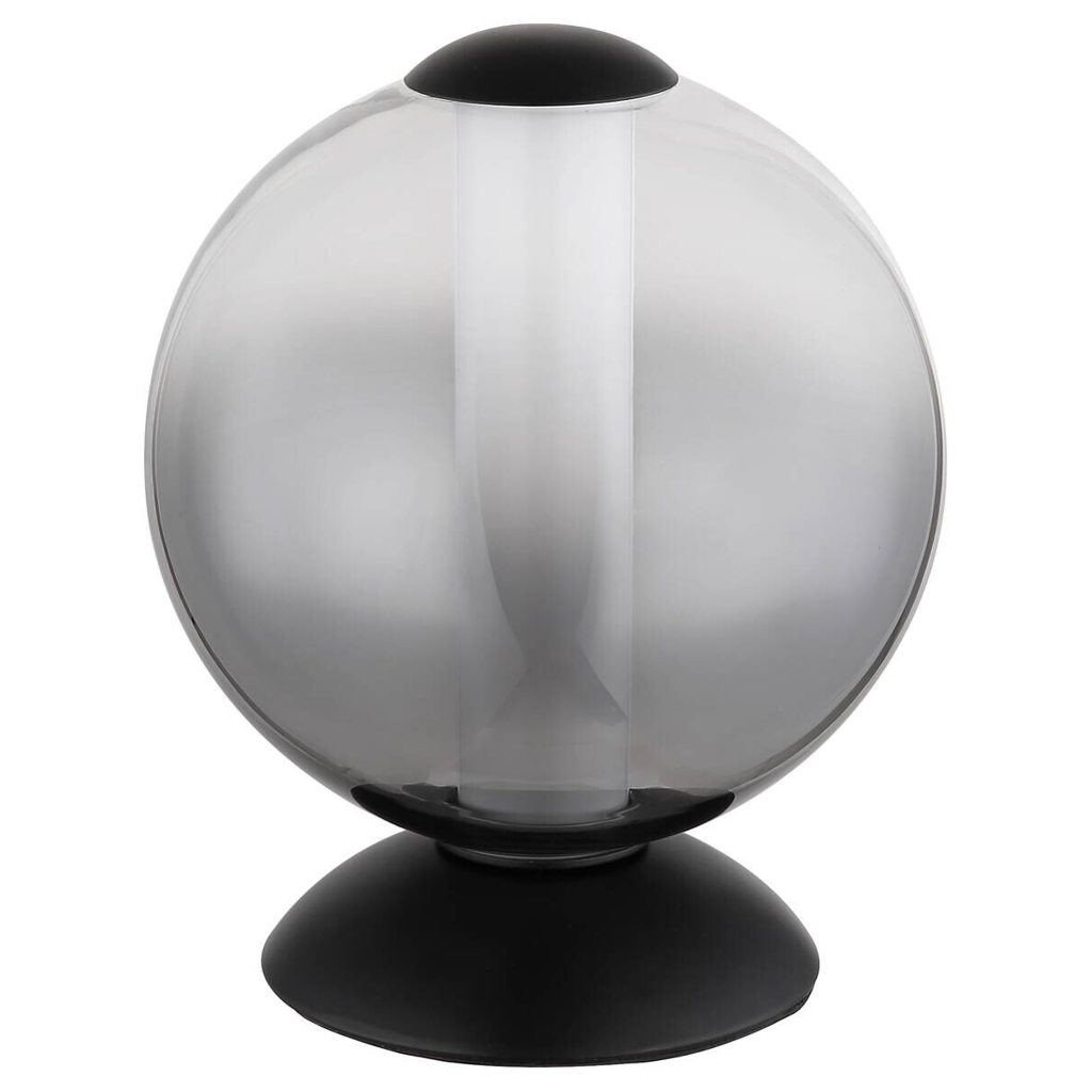 GLOBO Tischleuchte Rauch Opal mattschwarz Metall Glas H/D: ca. 21x18 cm 1 Brennstellen
