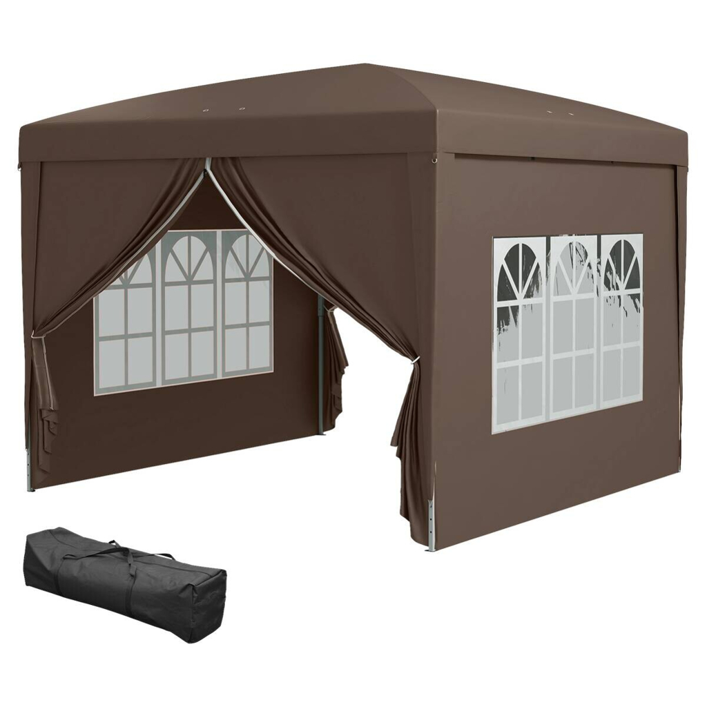 Outsunny Pavillon kaffee Polyester B/H/L: ca. 295x258x295 cm
