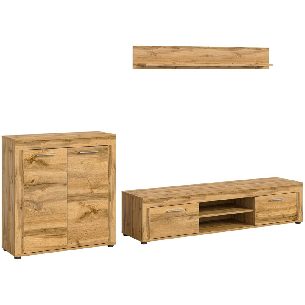Wohnwand Jam Eiche Wotan Nachbildung B/H/T: ca. 255x159x35 cm