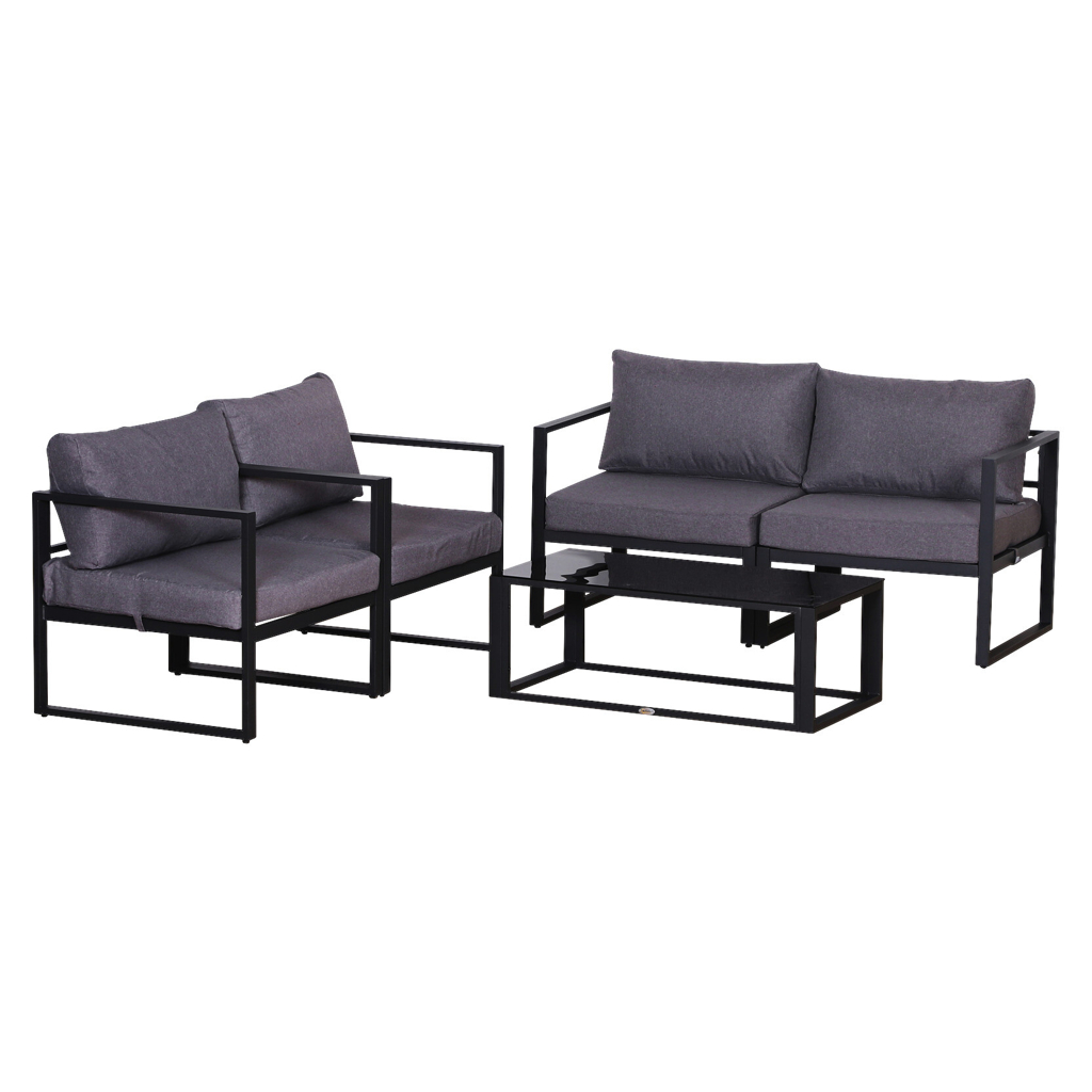 Outsunny Loungeset grau Aluminium
