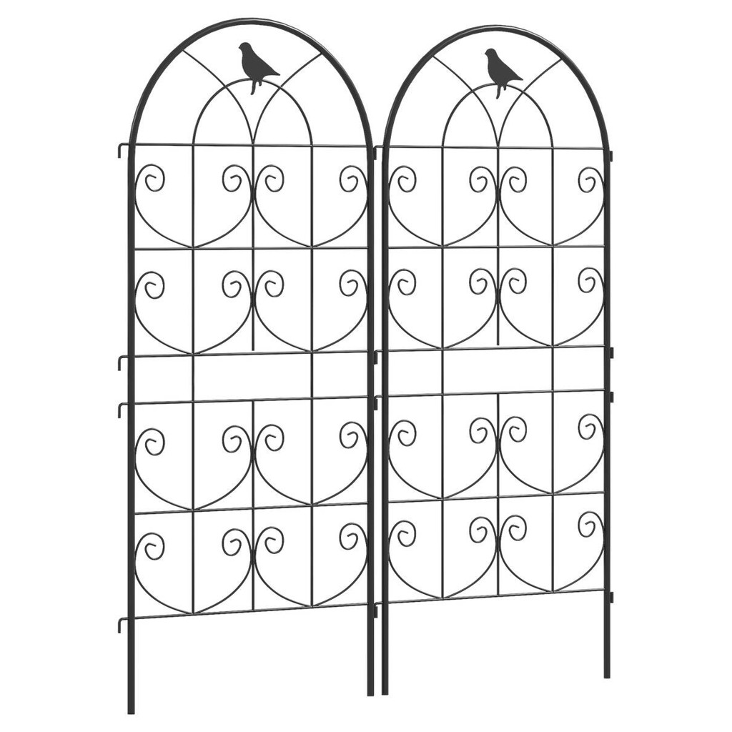 Outsunny Rankgitter 2er Set schwarz B/H/L: ca. 1,3x120x50 cm