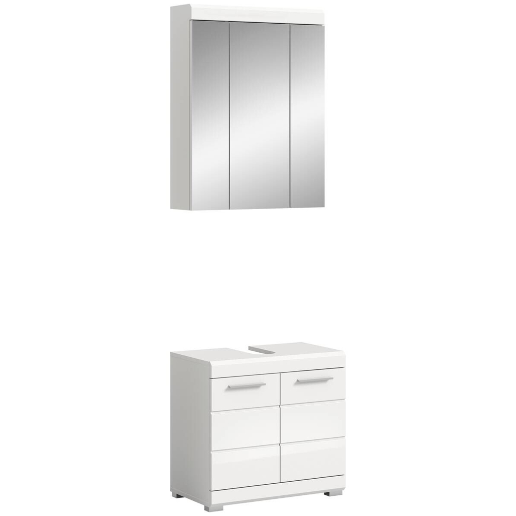 Badezimmer-Set Scout weiß weiß Hochglanz B/H/T: ca. 60x191x34 cm