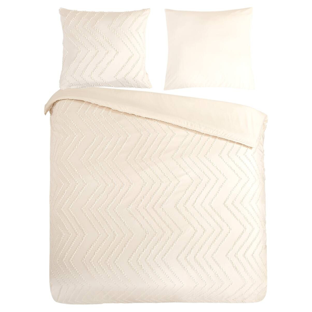 Microfaser Bettwäsche Zigzag offwhite Polyester B/L: ca. 200x200 cm