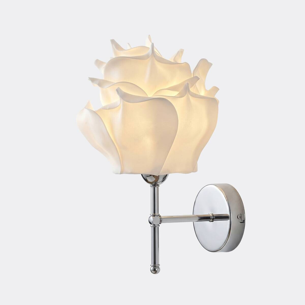 Opviq Wandleuchte weiß silber Metall B/H/T/L/D: ca. 24x40x24x24x24 cm 1 Brennstellen