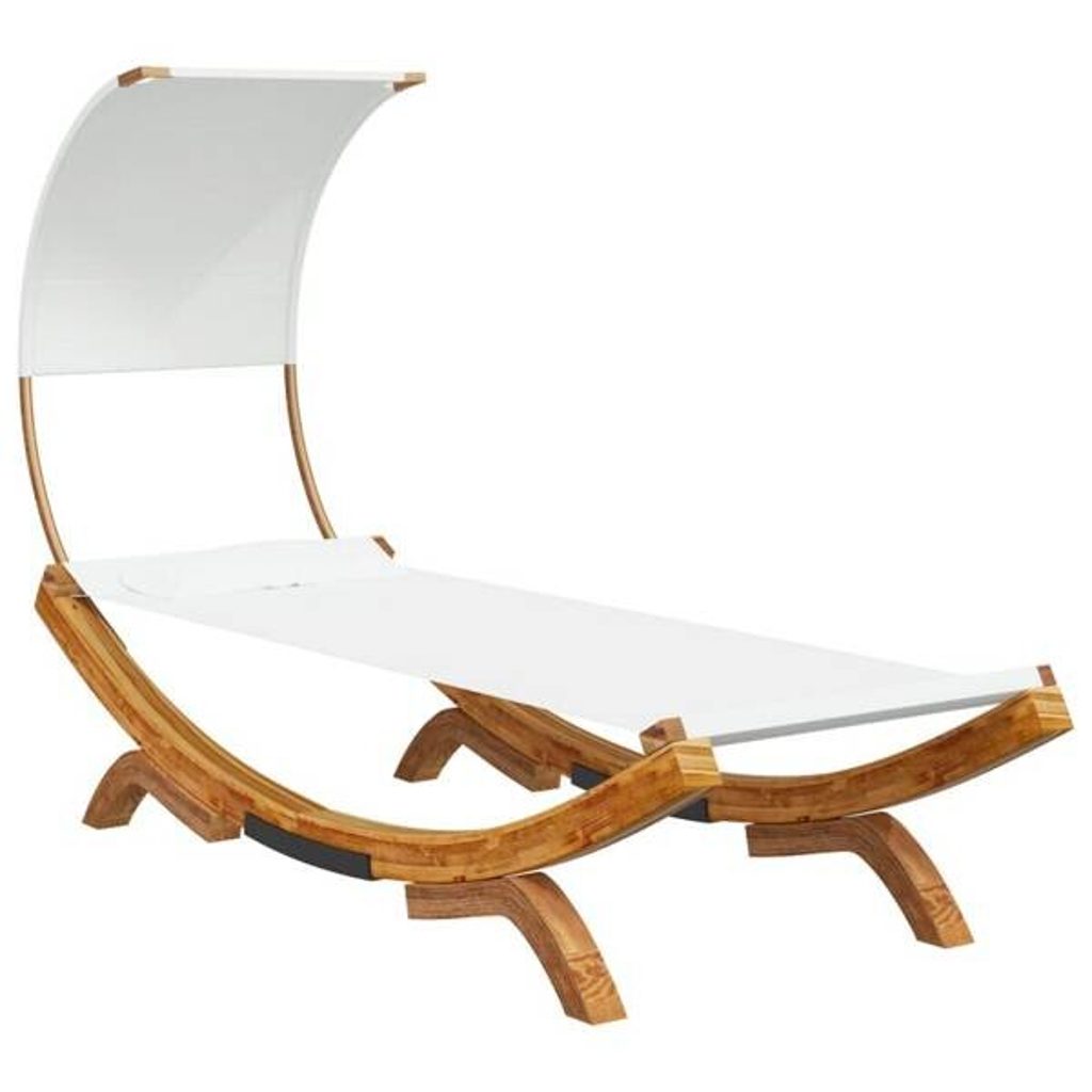 vidaXL Gartenliege creme Holz B/H/L: ca. 200x126x100 cm