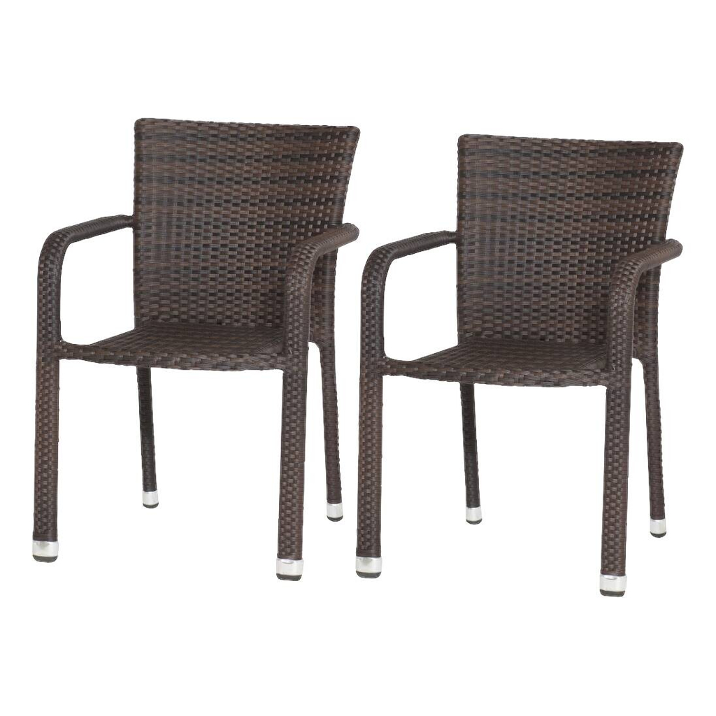 Gardamo Sessel 2er Set MINAS braun Kunststoff B/H/L: ca. 57x85x61 cm