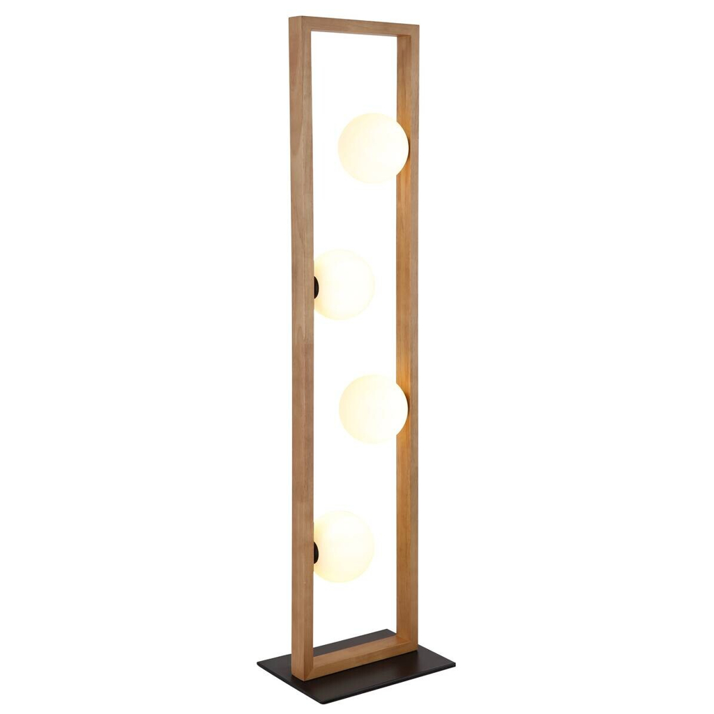 GLOBO Stehlampe schwarz Opal Metall Glas B/H/T: ca. 20x110x28 cm G9 4 Brennstellen