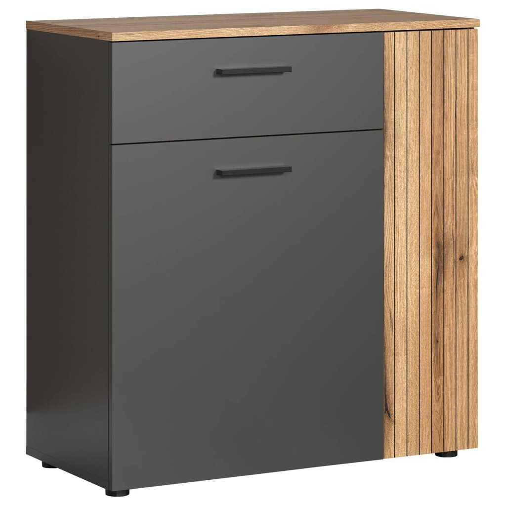 Kommode Esteban anthrazit Eiche Evoke Coast Nachbildung B/H/T: ca. 80x86x38 cm