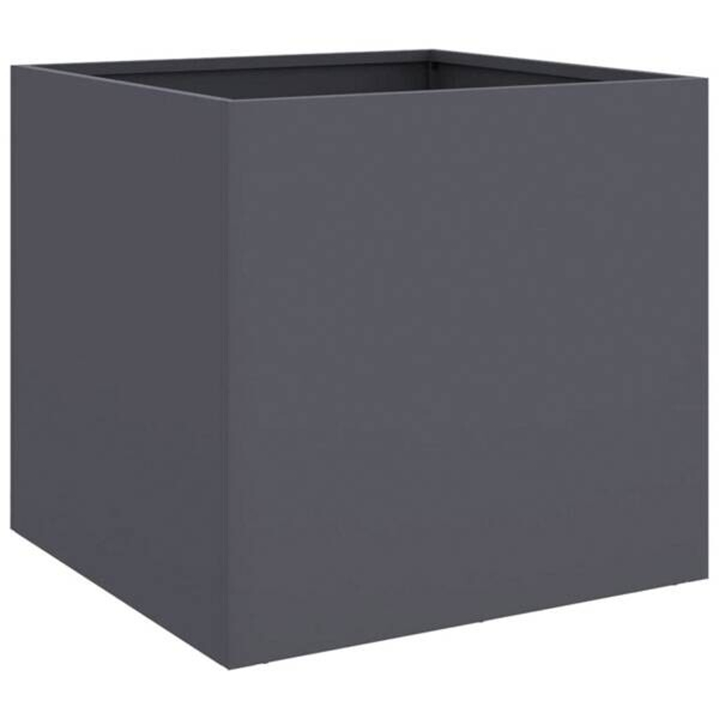 vidaXL Pflanzkübel anthrazit Stahl B/H/L: ca. 47x46x49 cm