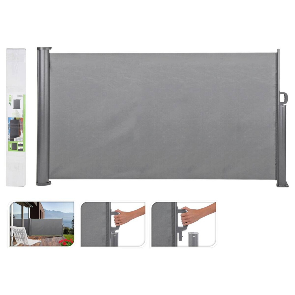 Terrassenwindschutz grau Aluminium H/L: ca. 160x300 cm