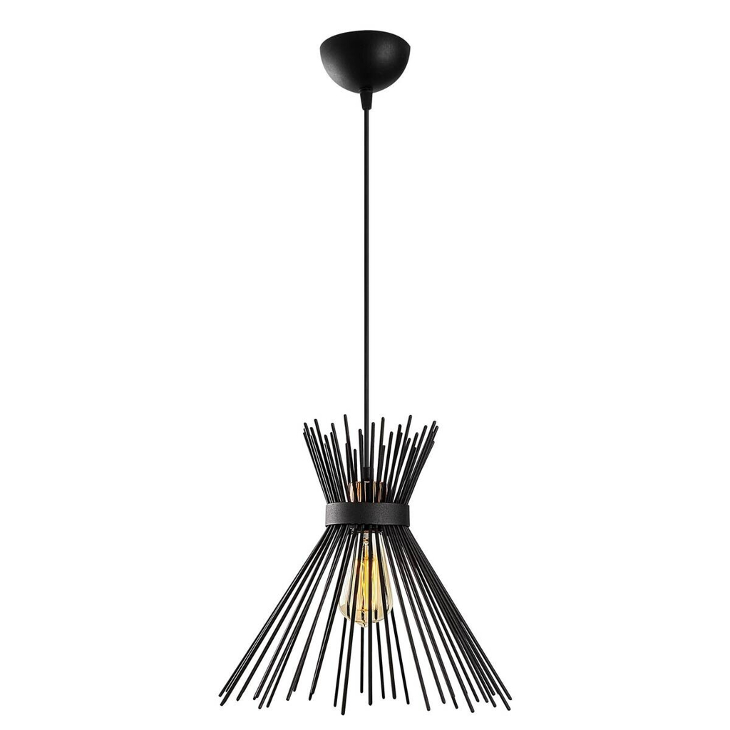 Opviq Pendelleuchte Kirpi schwarz Eisen B/H/T/L/D: ca. 34x131x34x34x34 cm E27 1 Brennstellen