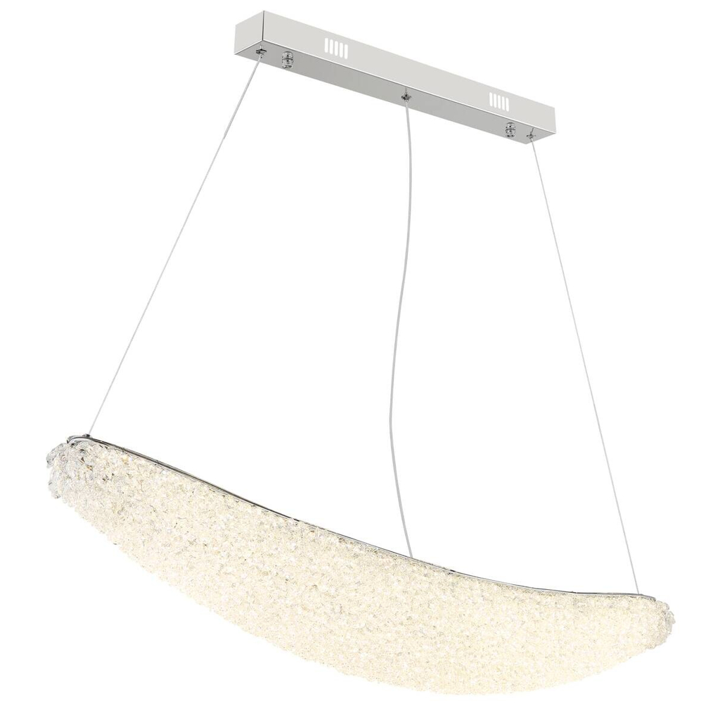 GLOBO LED-Pendelleuchte Chrom transparent Metall Glas B/H/T: ca. 19x120x105 cm 1 Brennstellen