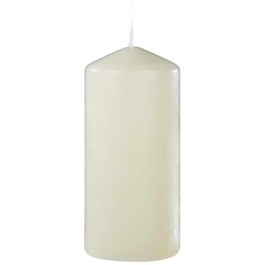 Stumpenkerze beige B/H/L: ca. 7x15x7 cm