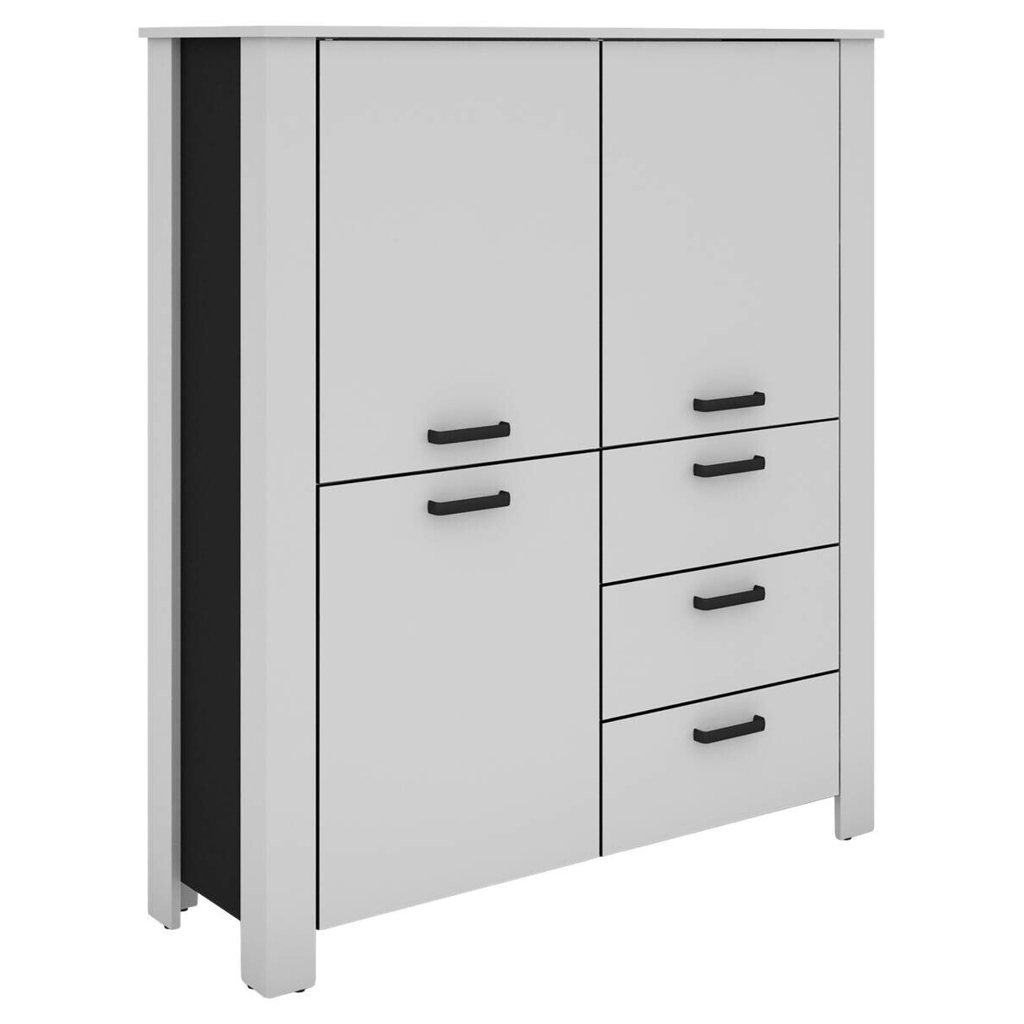 Highboard FARO weiß schwarz B/H/T: ca. 120x137x40 cm