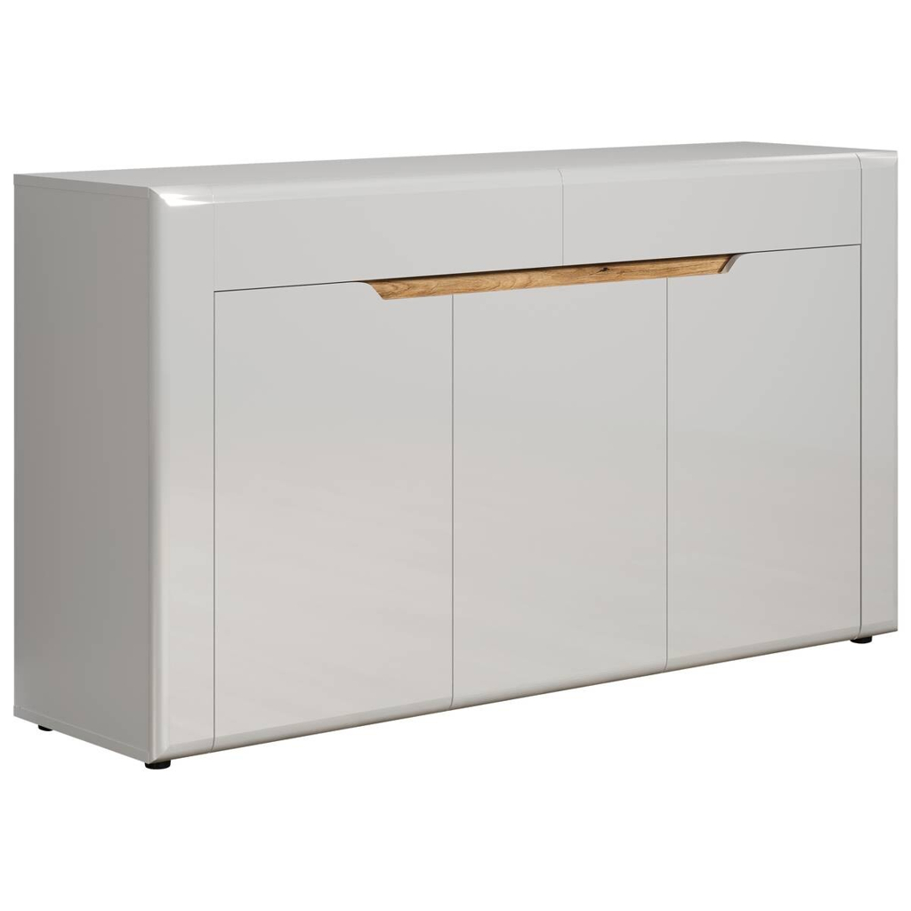 Sideboard Marlon Eiche Evoke Coast Nachbildung weiß Hochglanz B/H/T: ca. 150x84x40 cm