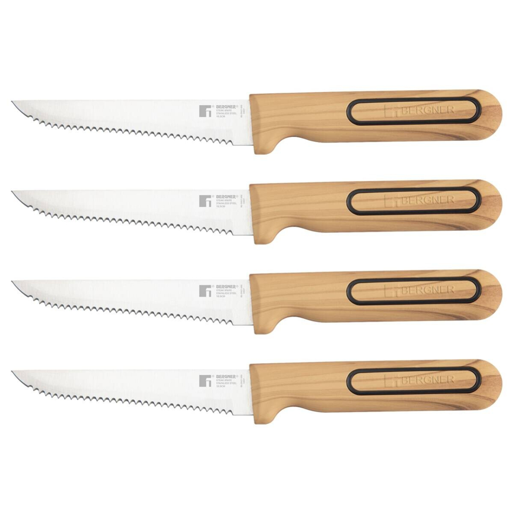 BERGNER Steakmesser-Set CHARCOAL silber Edelstahl B/H/L: ca. 17x2,8x25 cm