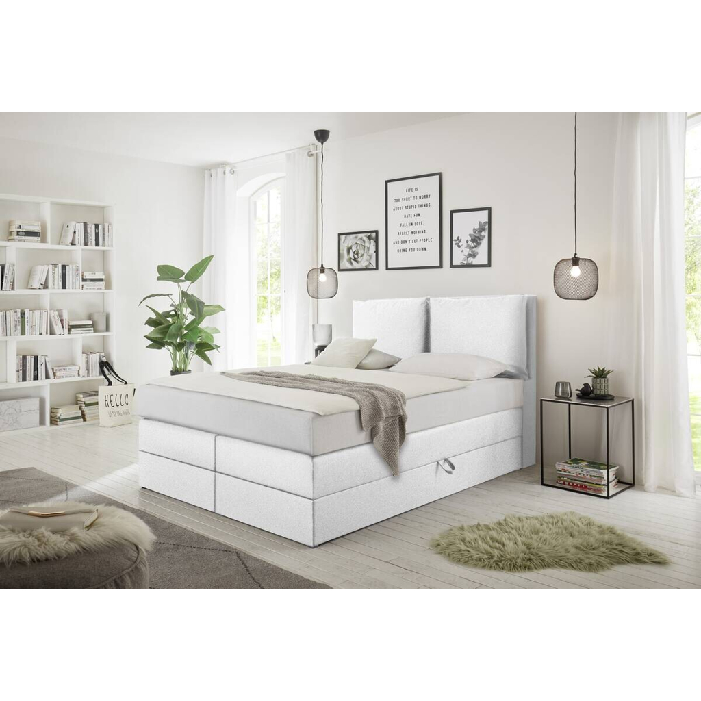 Boxspringbett Lissy weiß Liegefläche B/L: ca. 140x200 cm