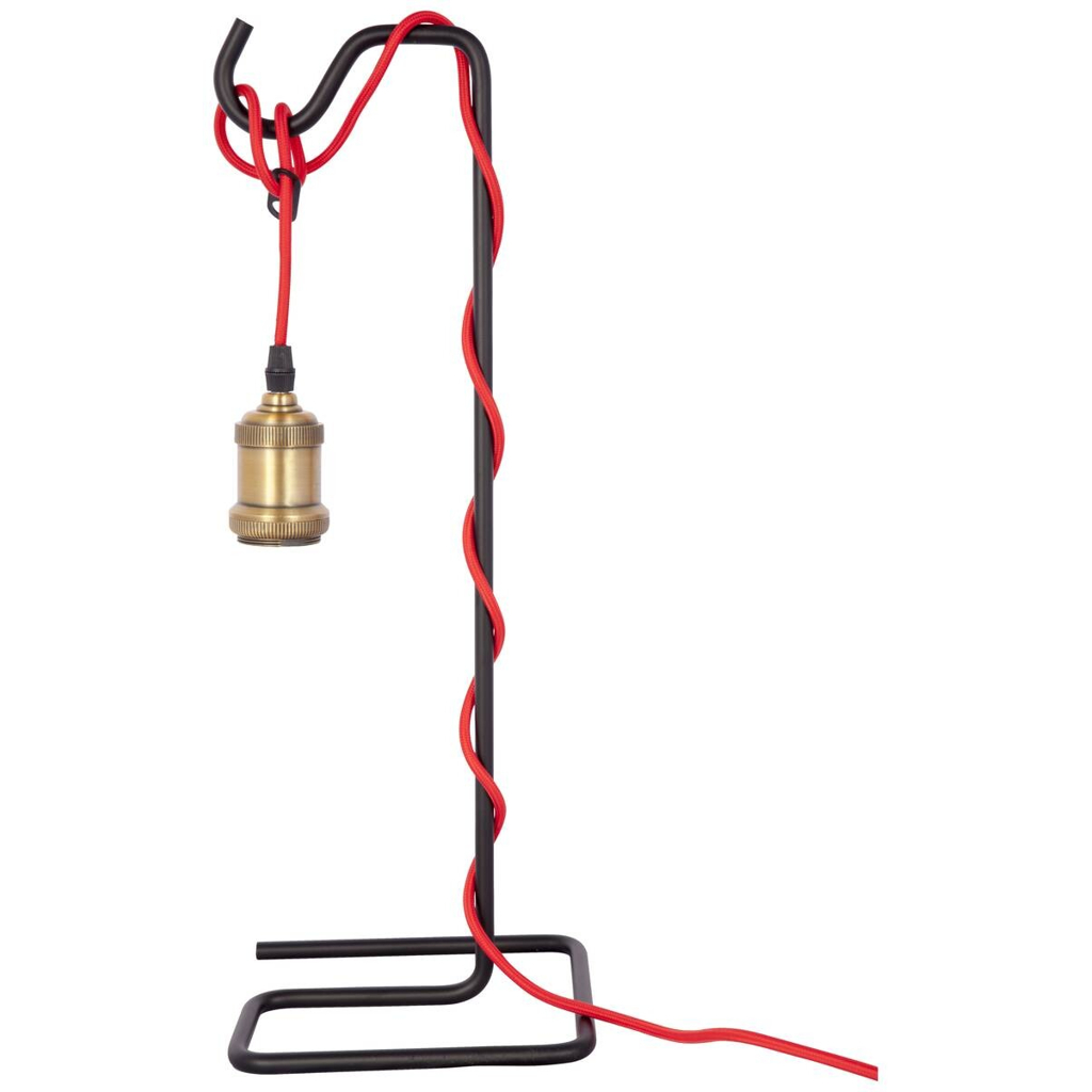 Kayoom Tischleuchte Tischleuchte_Musium 810 schwarz rot gold Eisen B/H/T: ca. 18x49x18 cm E27 1 Brennstellen