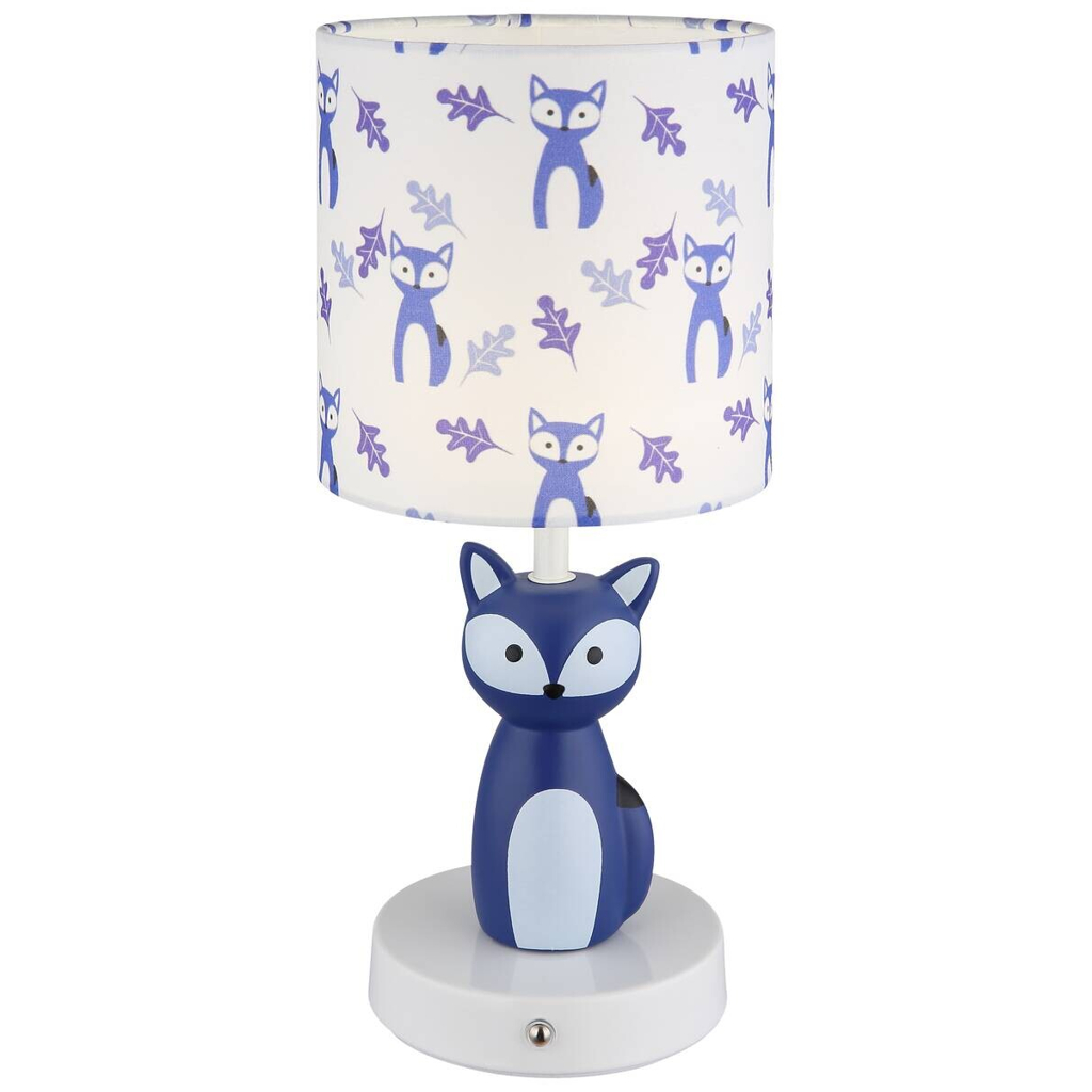 GLOBO Tischleuchte blau weiß Metall Keramik Textil H/D: ca. 33,5x15 cm 1 Brennstellen