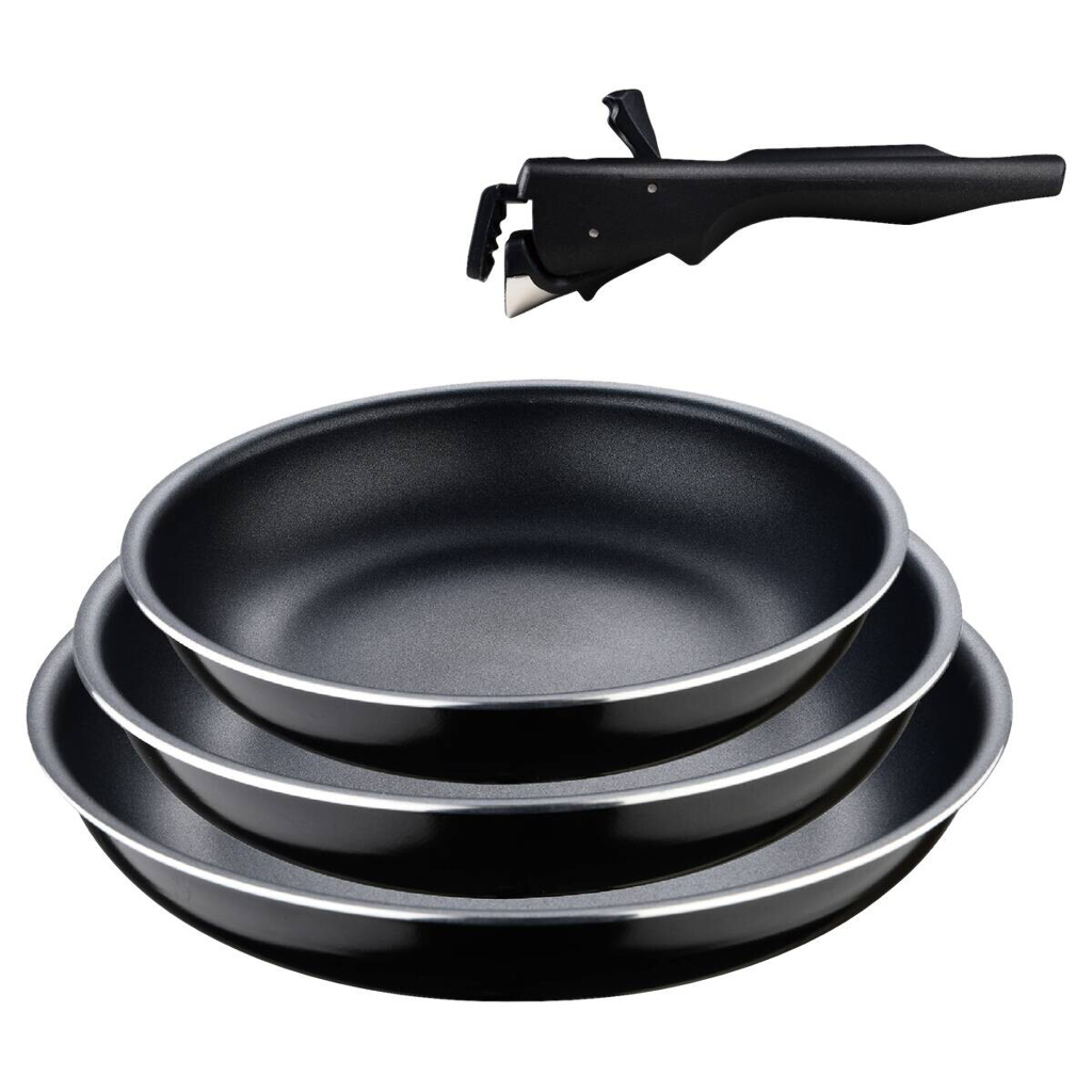 BERGNER Pfannenset Click u. cook schwarz Aluminium