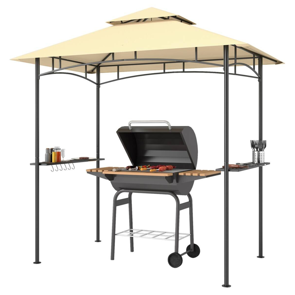 Outsunny Grillpavillon beige Metall B/H/L: ca. 150x258x240 cm