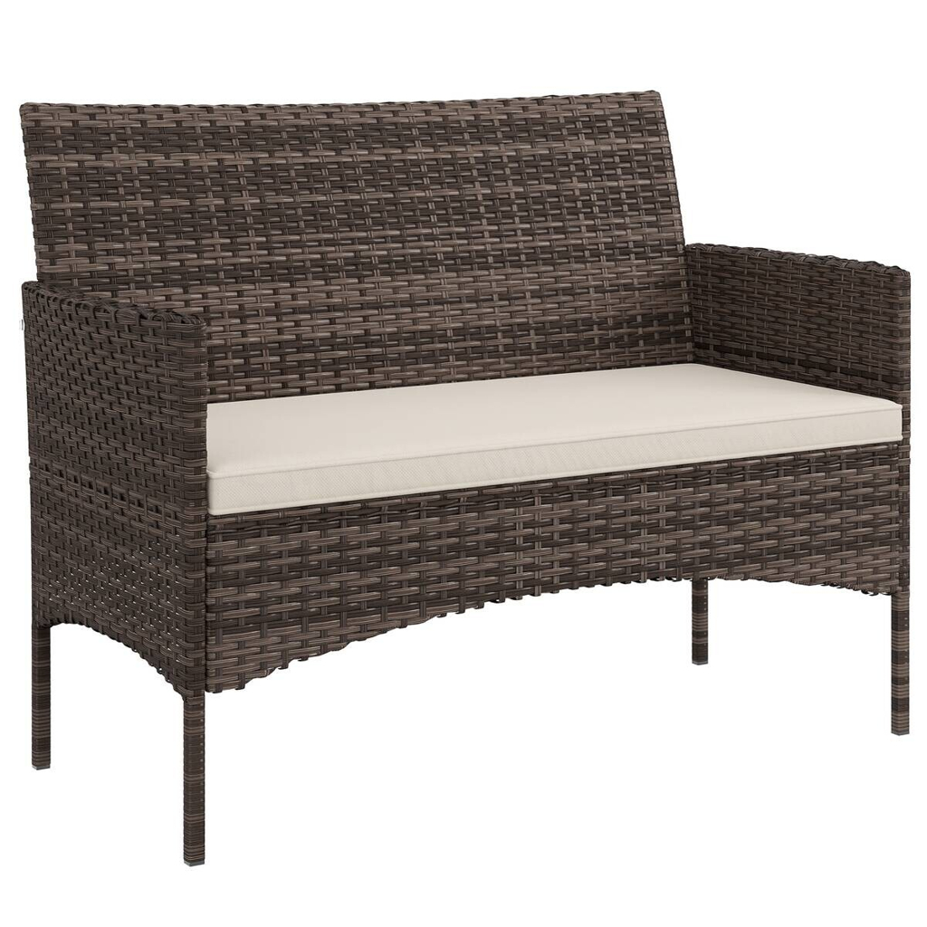 Outsunny Gartensofa khaki Rattan B/H/L: ca. 63x85x115 cm
