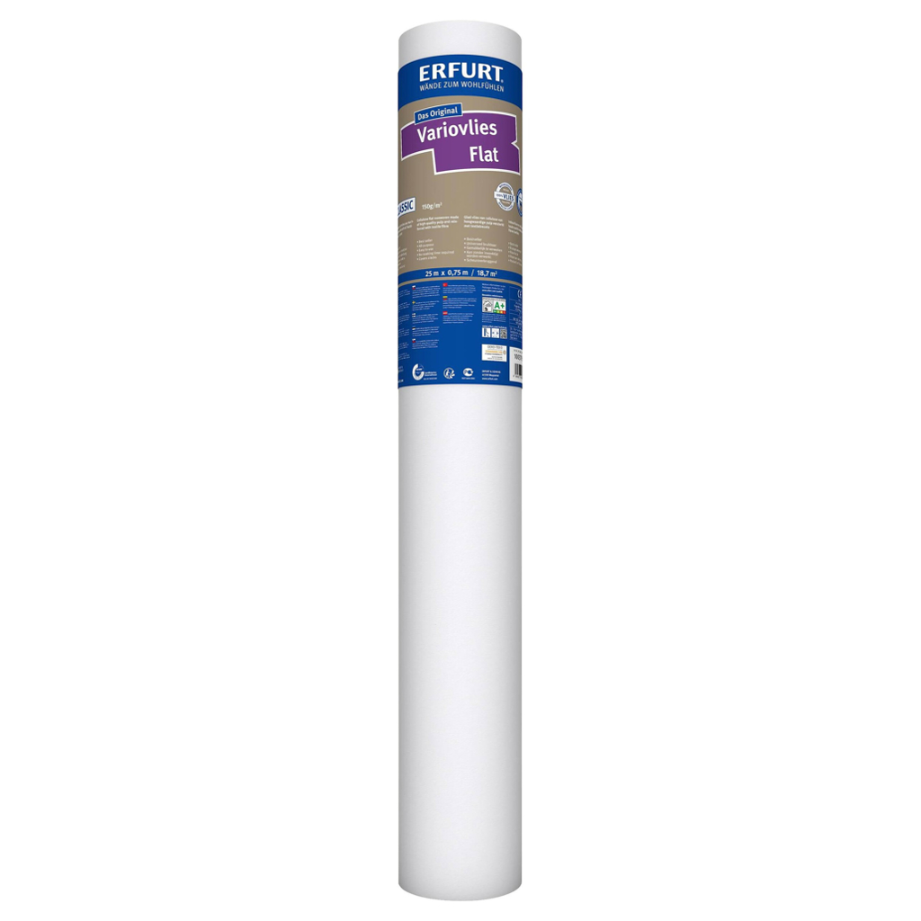 Erfurt Vliestapete Variovlies Flat Classic weiß B/L: ca. 75x2500 cm