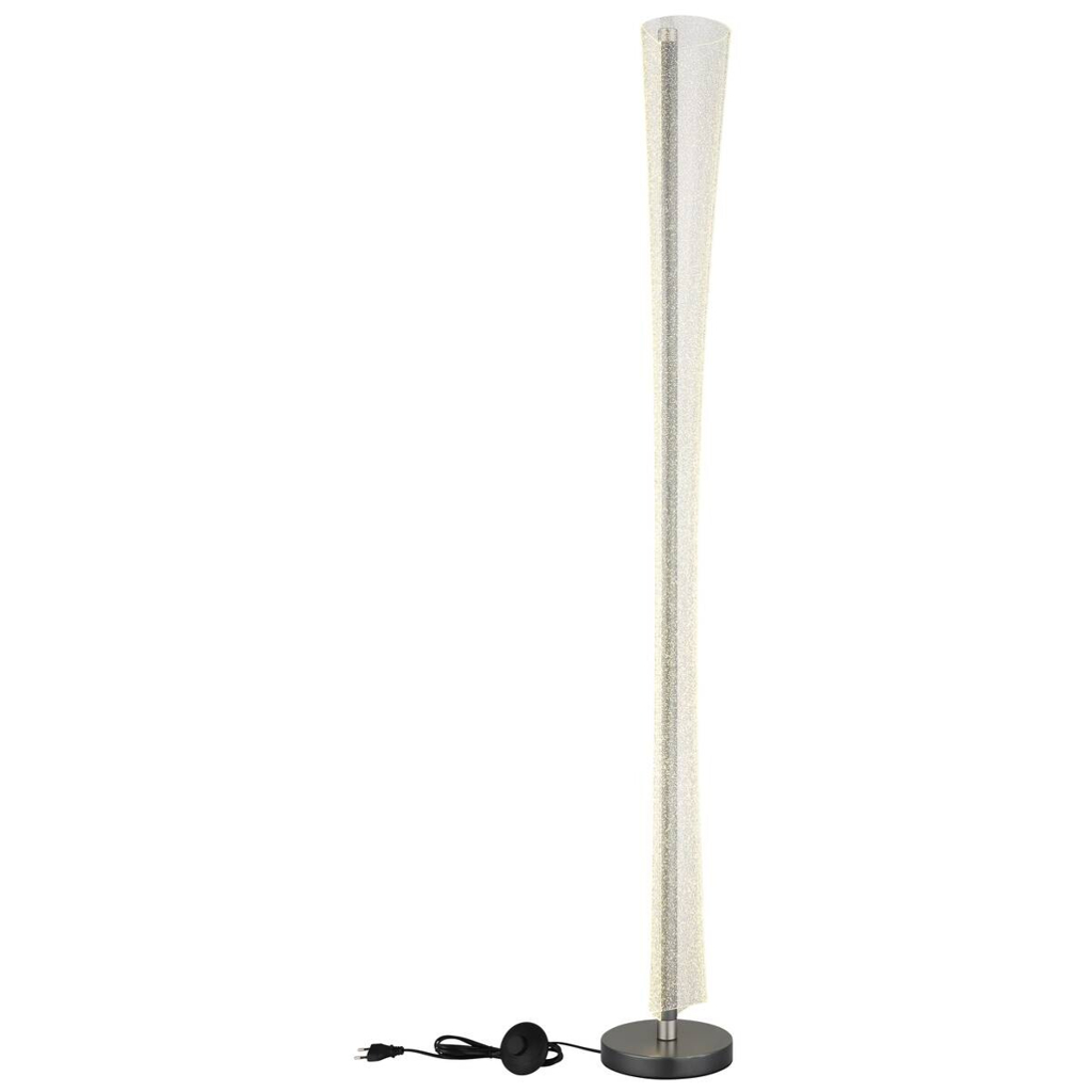 GLOBO Stehlampe nickel matt anthrazit klar Metall Kunststoff H/D: ca. 155x20 cm 1 Brennstellen