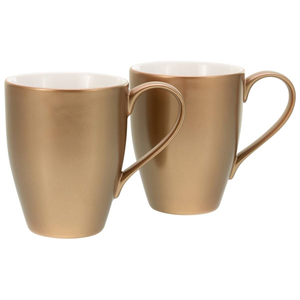 CreaTable Kaffeebecherset Golden Days gold Steinzeug 2 tlg.