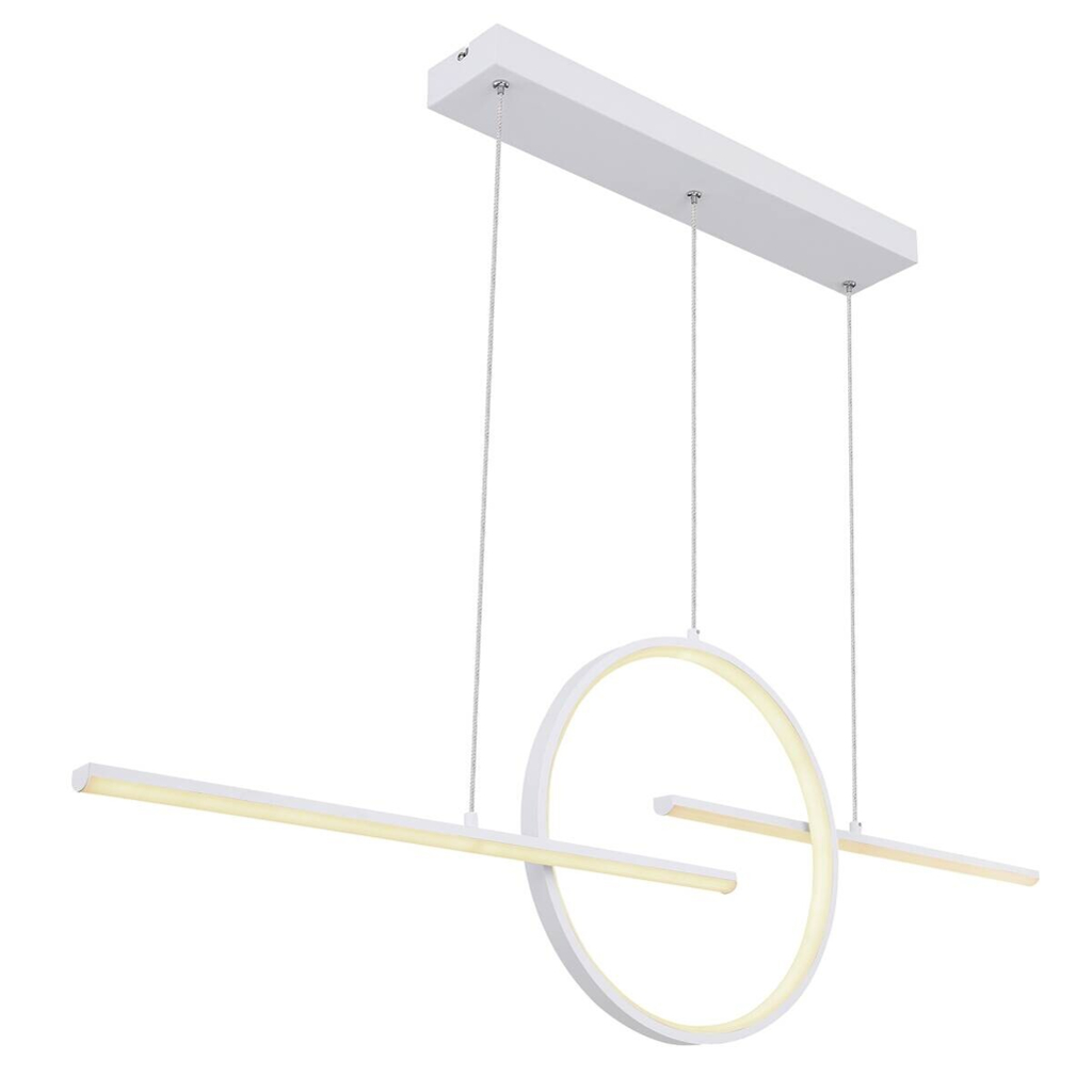 GLOBO LED-Pendelleuchte weiß Opal Acryl Metall B/H/T: ca. 10,5x150x124 cm