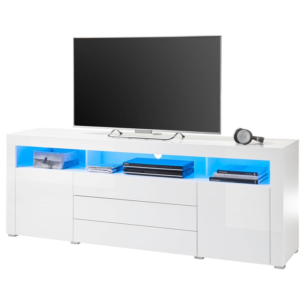 TV-Highboard Goal weiß Hochglanz B/H/T: ca. 200x74x44 cm