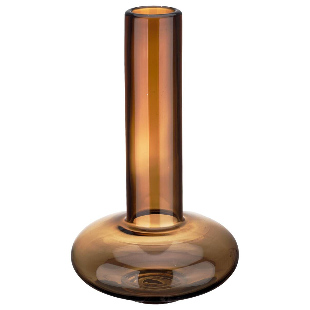Vase braun Glas H/D: ca. 27x16 cm
