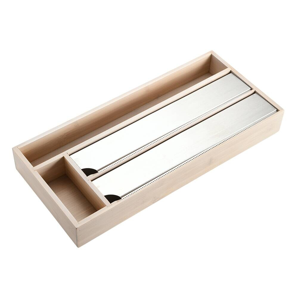 Kesper Folienspender braun Bambus B/H/L: ca. 20,5x6x47 cm