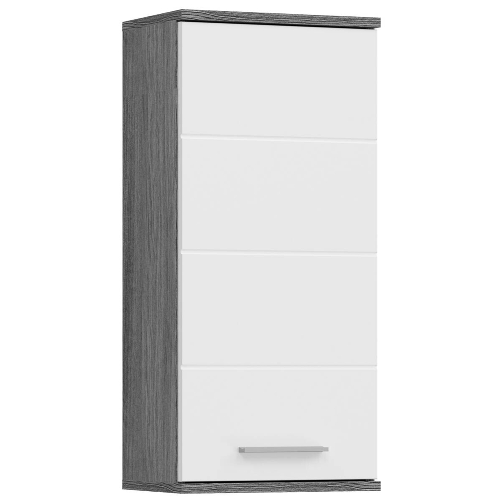 Hängeschrank BLAKE Rauchsilber Nachbildung weiß Hochglanz B/H/T: ca. 35x77x25 cm