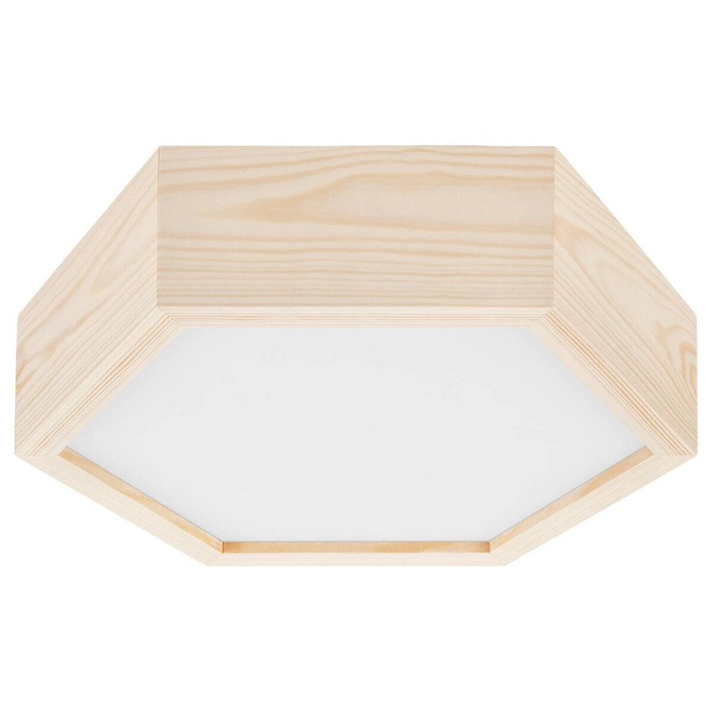Lamkur Deckenleuchte kiefer Holz Glas B/H/L: ca. 33x12x33 cm 1 Brennstellen