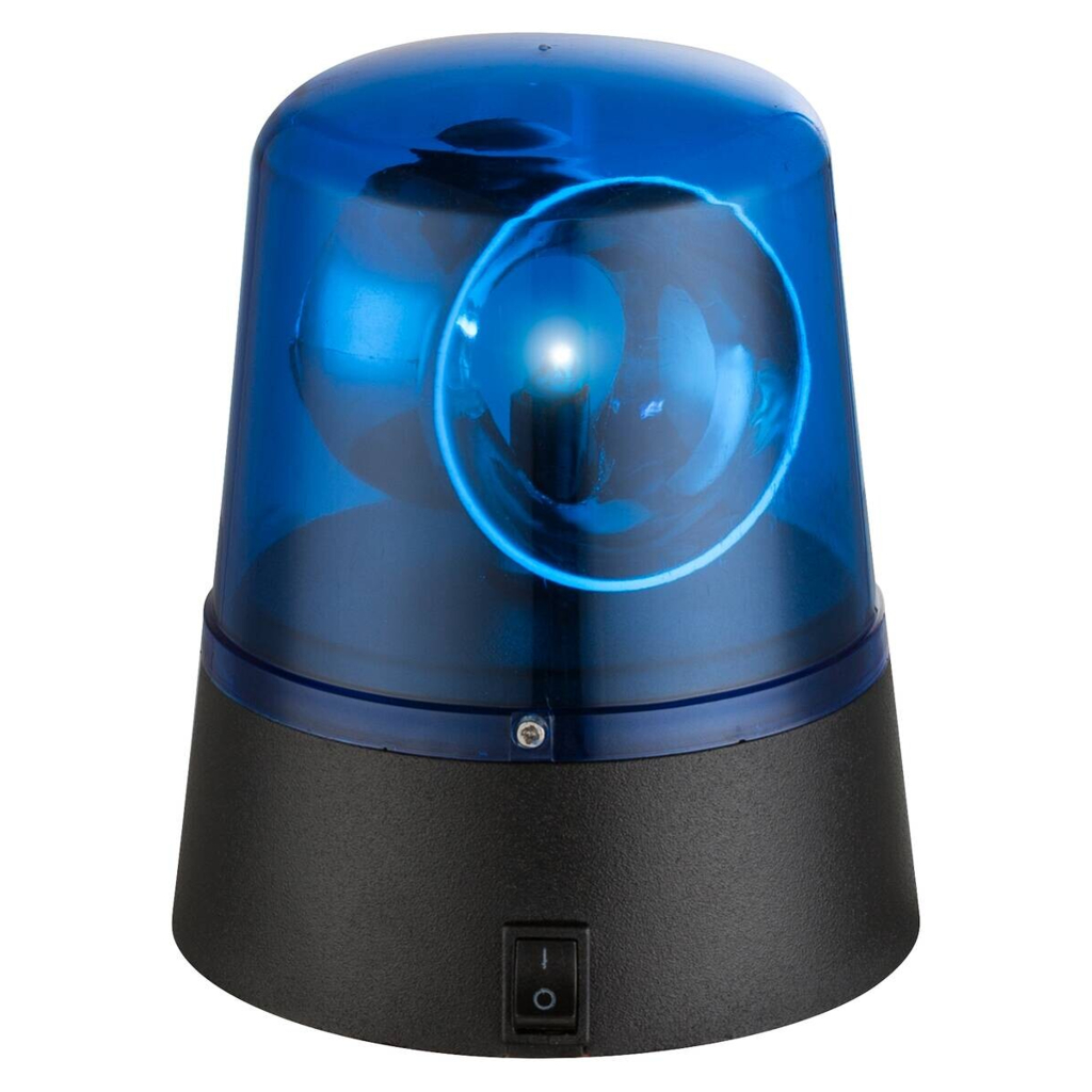 GLOBO Tischleuchte Police blau Kunststoff H/D: ca. 11x10 cm