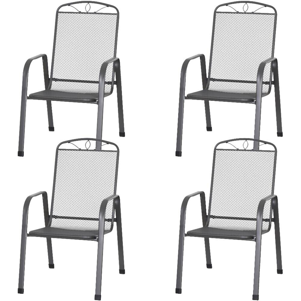 Gardamo Stapelsessel 4er Set ELDA anthrazit Stahl B/H/L: ca. 57x94x75 cm