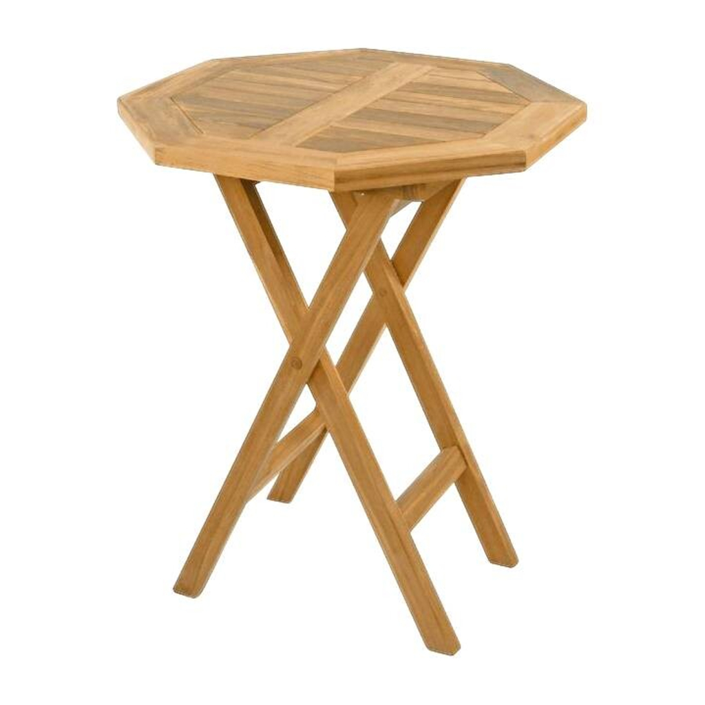 VCM Balkontisch braun Teakholz H/D: ca. 75x60 cm