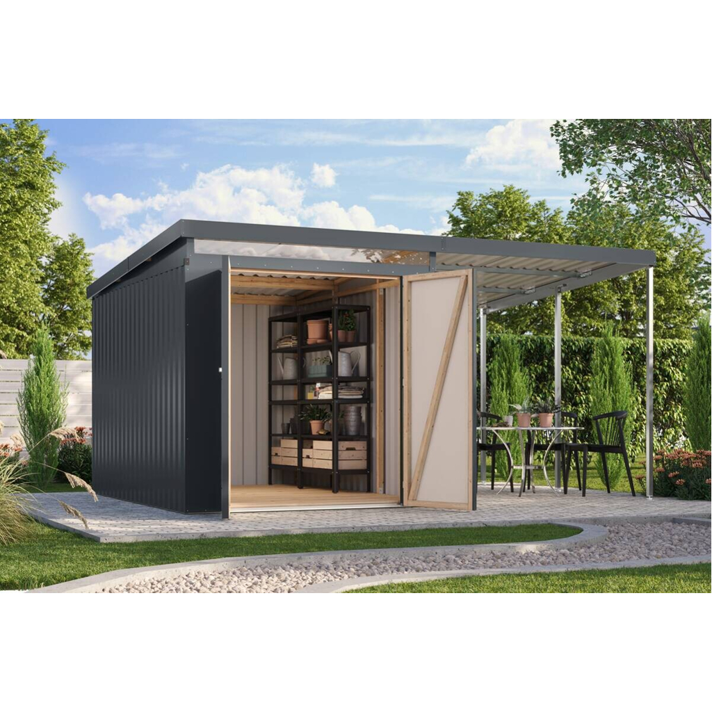 Karibu Gartenhaus IIndra 2,5 anthrazit B/H/T: ca. 206x213x289 cm