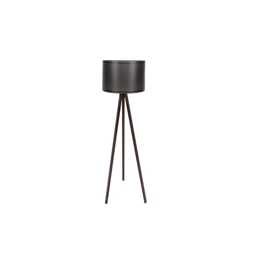 Opviq Stehlampe schwarz nussbaum MDF Polypropylen B/H/L: ca. 38x145x38 cm E27 1 Brennstellen