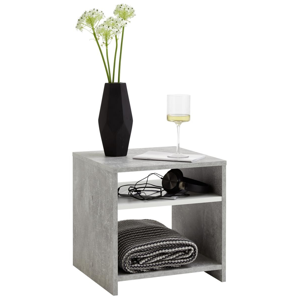 Beistelltisch  Beton Optik weiß B/H/T: ca. 40x40x40 cm