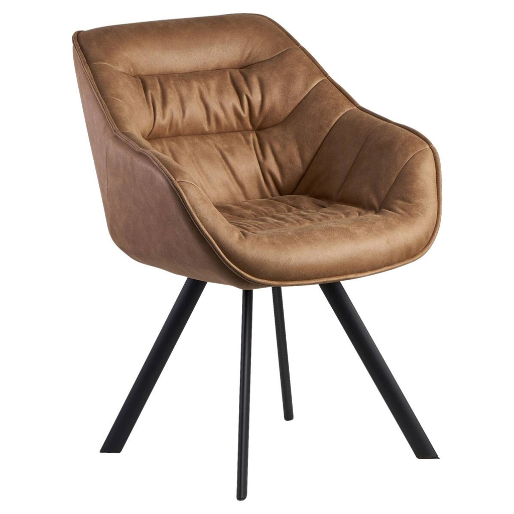 Stuhl braun Stoff B/H/T: ca. 60x85x64 cm
