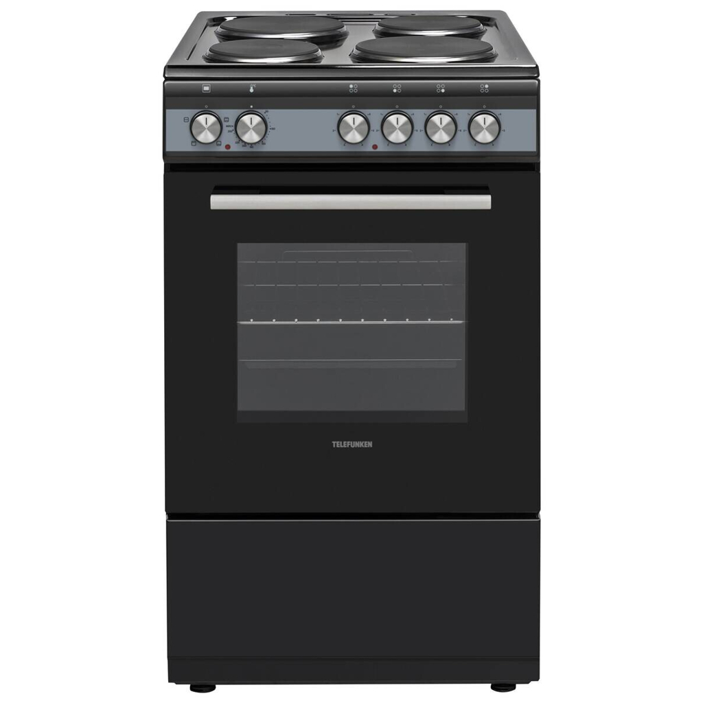 TELEFUNKEN Standherd 50cm mit Massekochfeld TF-FS-5060-H4 schwarz B/H/T: ca. 50x85x60 cm