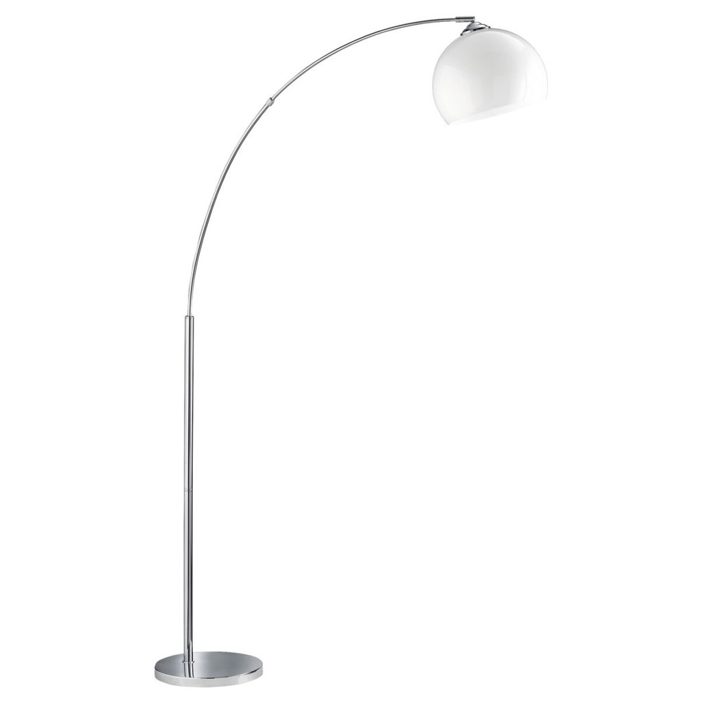 Reality Stehlampe Brasilia Chrom weiß Metall Kunststoff B/H: ca. 110x180 cm E27 1 Brennstellen