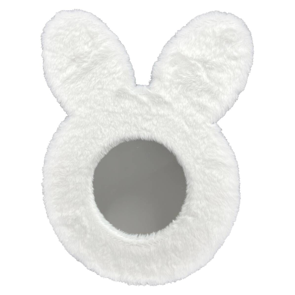 Dekorspiegel Hase weiß Plüsch B/H/T: ca. 31x40x2 cm