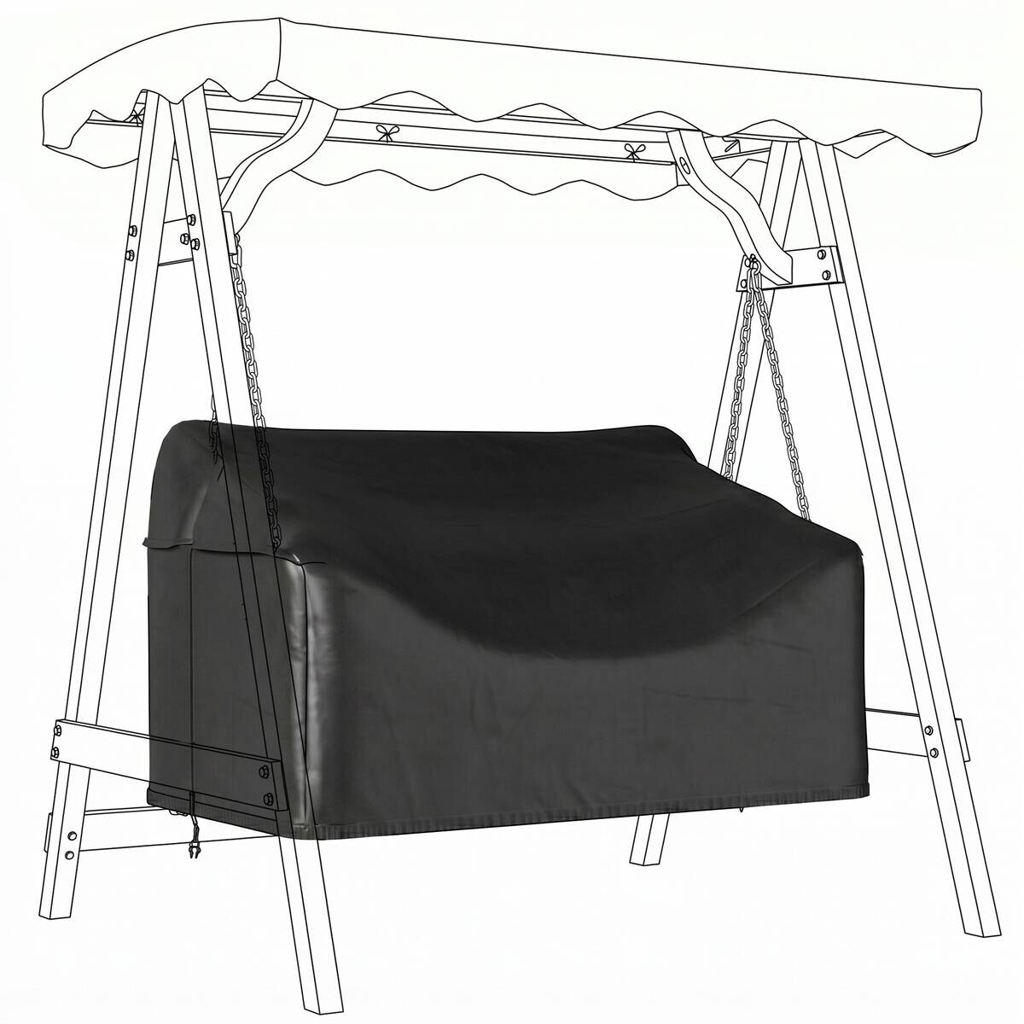 Outsunny Gartenschaukel-Abdeckung schwarz Polyester B/H/L: ca. 76x81x142 cm