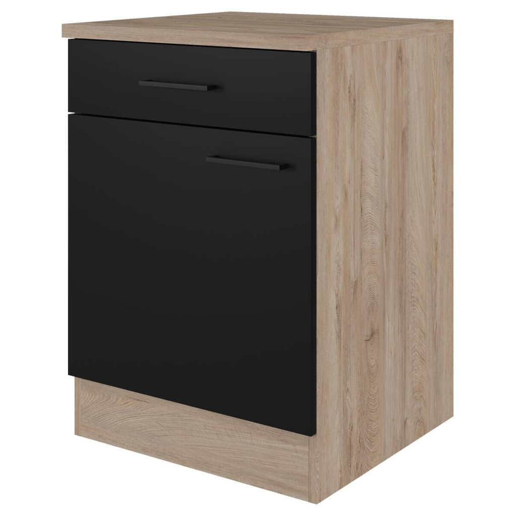 Unterschrank Capri schwarz matt B/H/T: ca. 60x85x60 cm