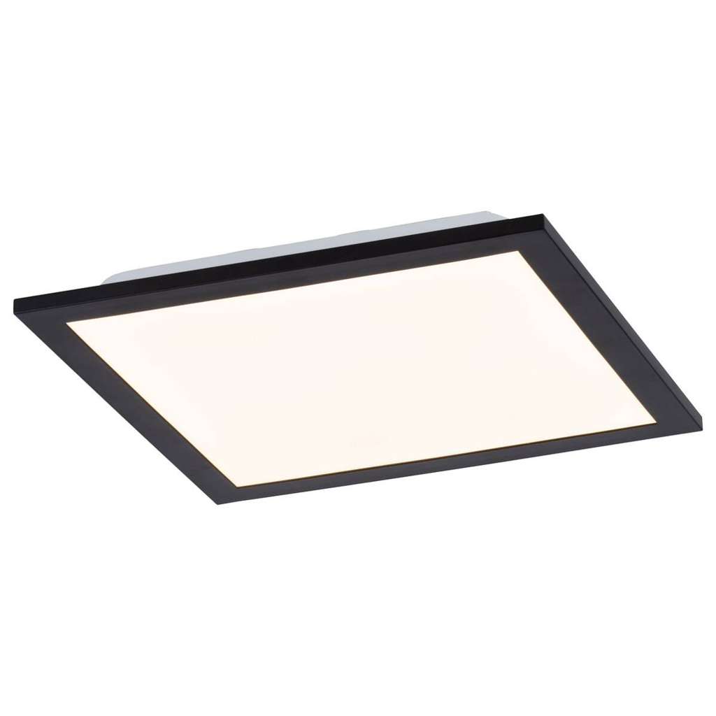Just Light Deckenleuchte Flat schwarz Opal Aluminium B/H/L: ca. 29,5x5,8x29,5 cm