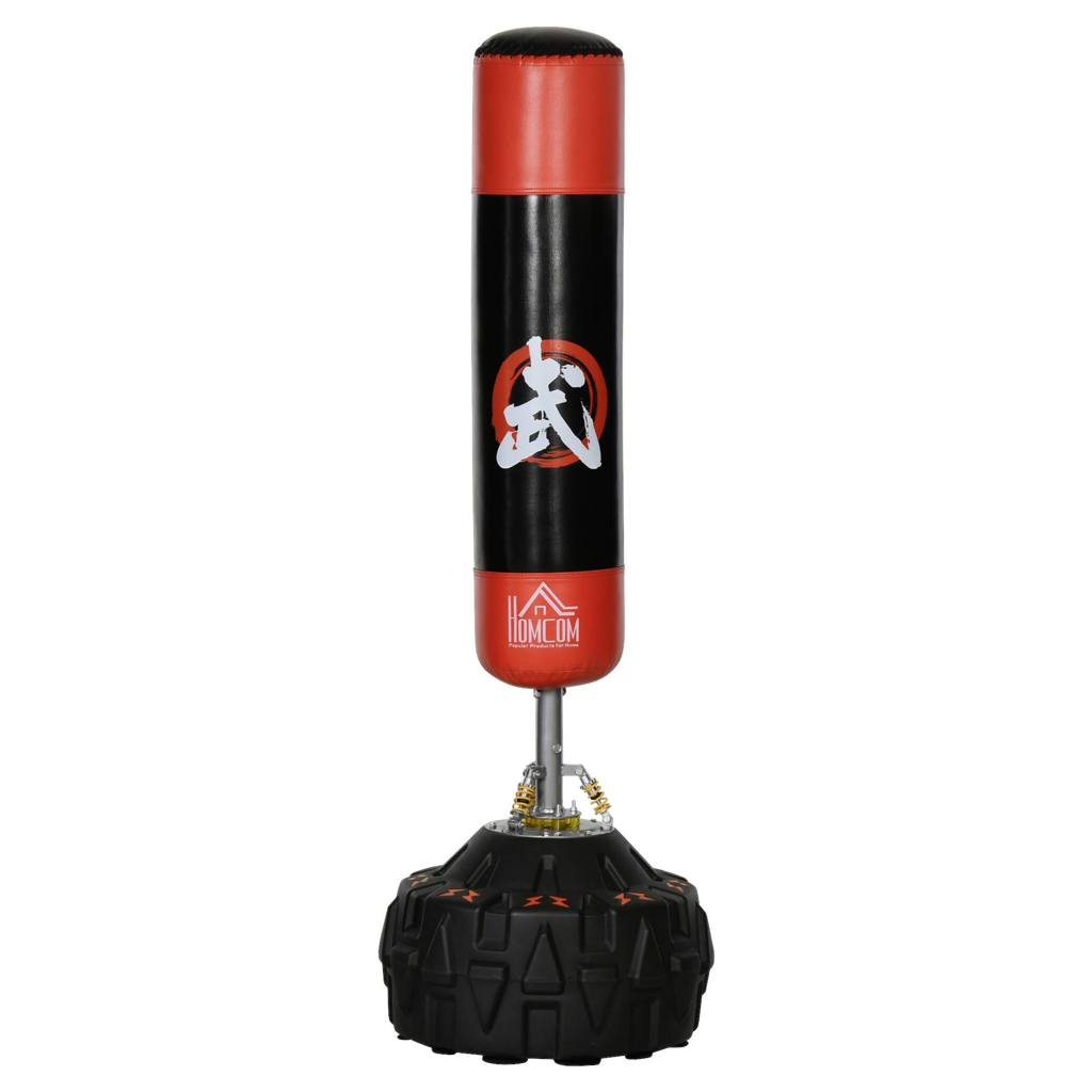 HOMCOM Standboxsack schwarz Kunstleder H/D: ca. 180x60 cm