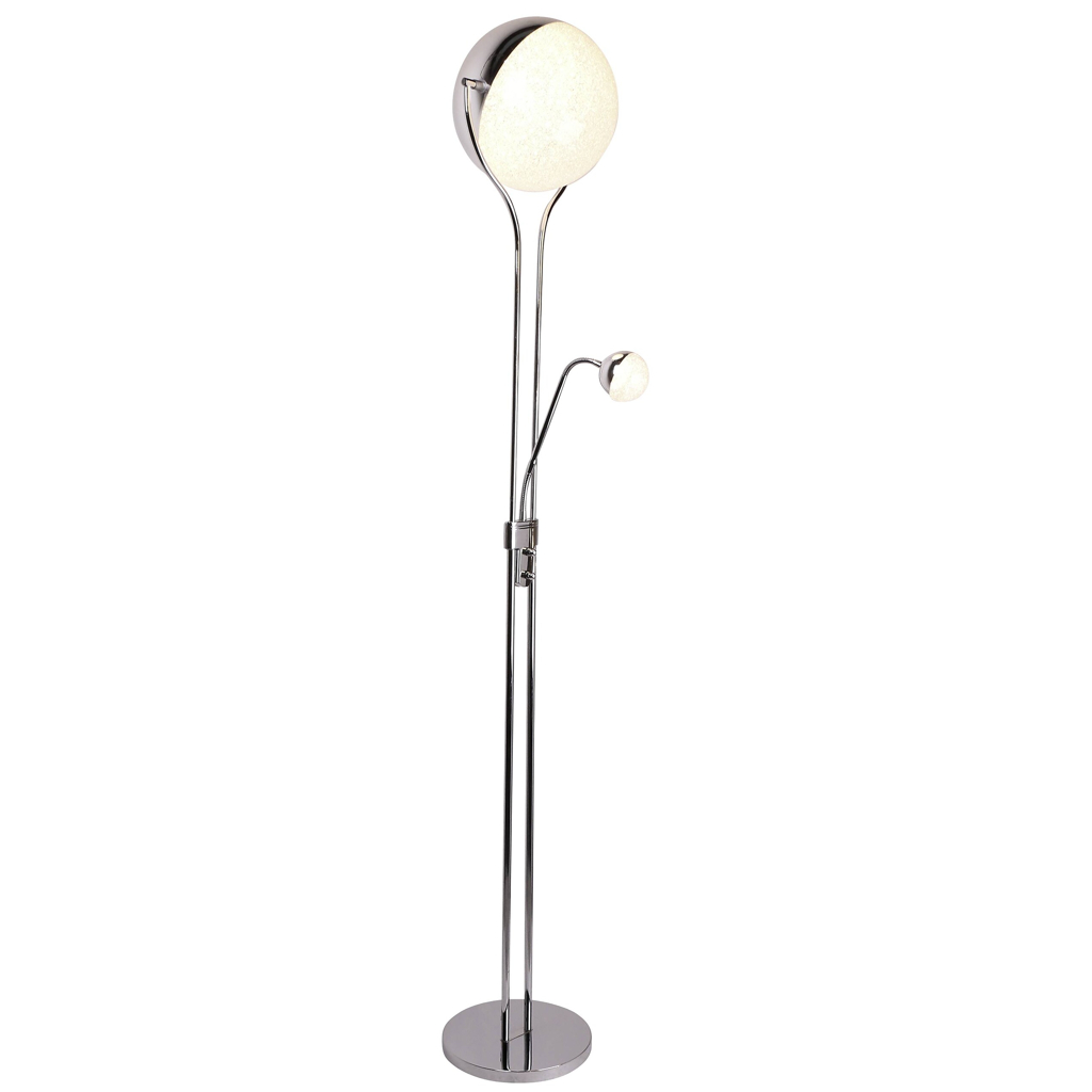 Reality Stehlampe Kris Chrom weiß Metall H: ca. 180 cm